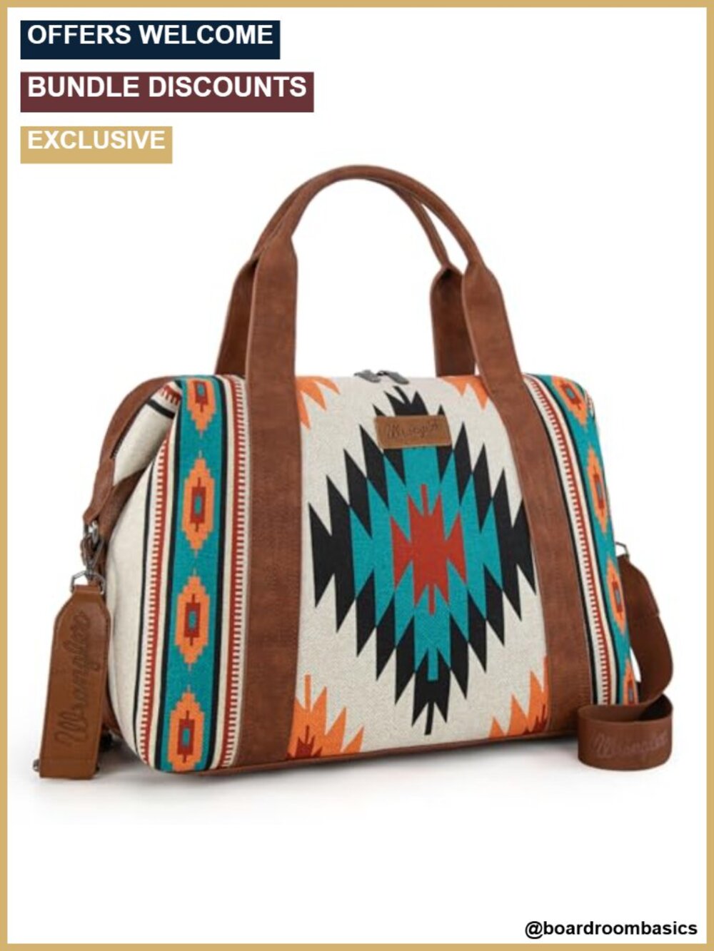 Large Travel Duffel Bag Canvas Cotton Weekender Carry On with Removable Strap